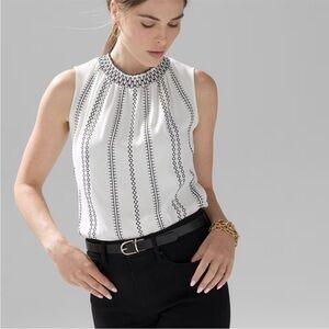 NWT WHBW Contrast Stitch Top